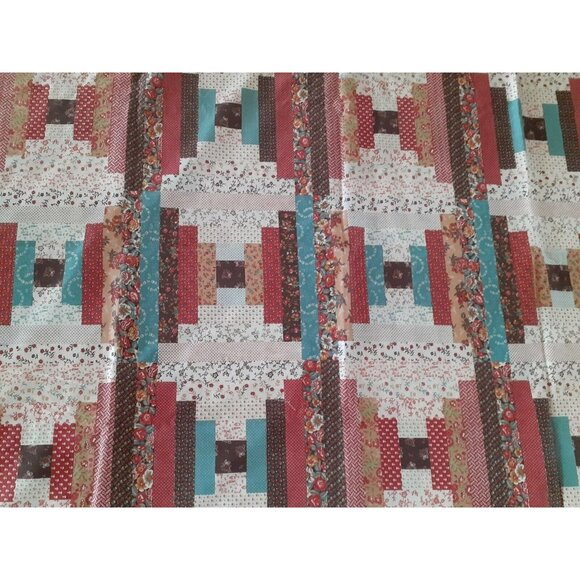 Vtg American Folk Art 1987 Spring Industries, Fabric 88” x 2 yd, Cheater Quilt - Picture 1 of 7